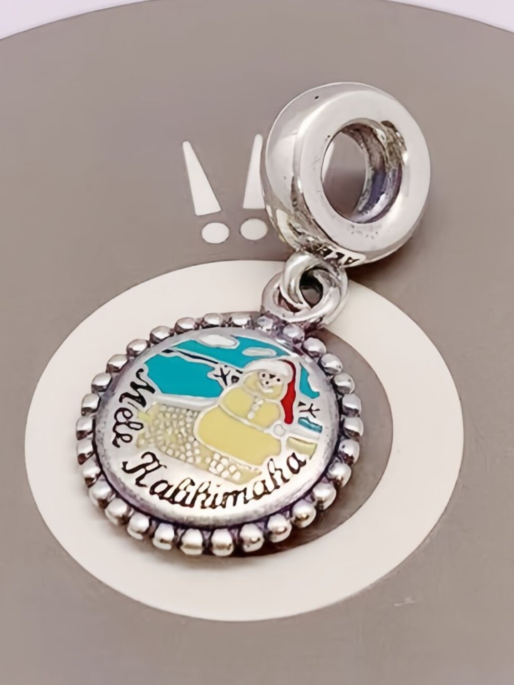 Pandora Hawaii Santa Surf MELE KALIKIMAKA Merry Christmas Exclusive Dangle Charm
